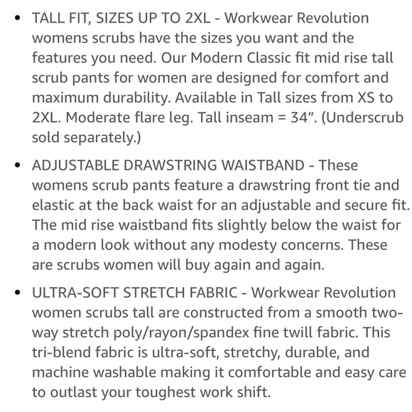 Tall - Cherokee Workwear Revolution, Drawstring Scrub Pants, Soft Stretch - Picture 6 of 11